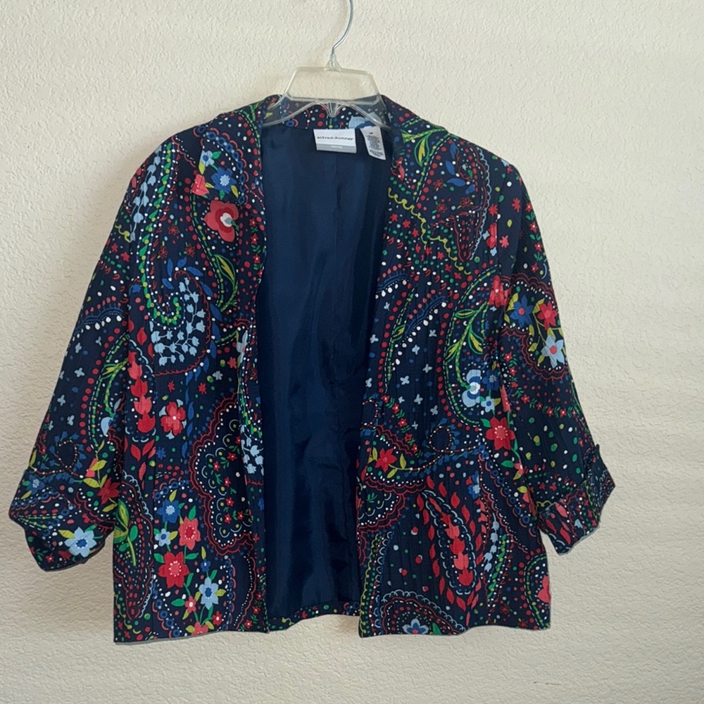Alfred Dunner Multicolor Paisley Blazer